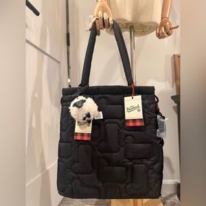 Woolrich Black Quilted Tote with Sheep Charm